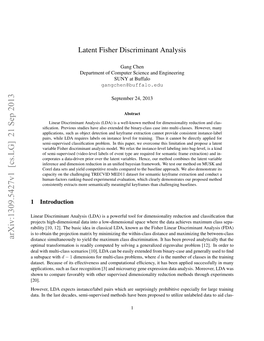 Latent Fisher Discriminant Analysis