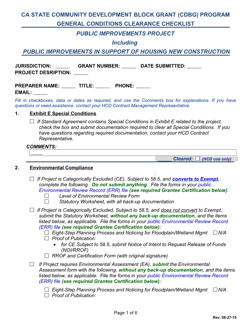 Housing Rehabilitation Check-Off List s1