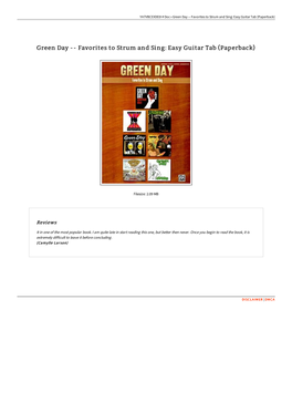 Read Kindle // Green Day -- Favorites to Strum and Sing: Easy Guitar Tab