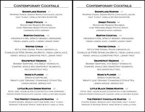Contemporary Cocktails Contemporary Cocktails