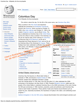 Columbus Day - Wikipedia, the Free Encyclopedia