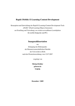 E-Learning-Content-Development Inauguraldissertation