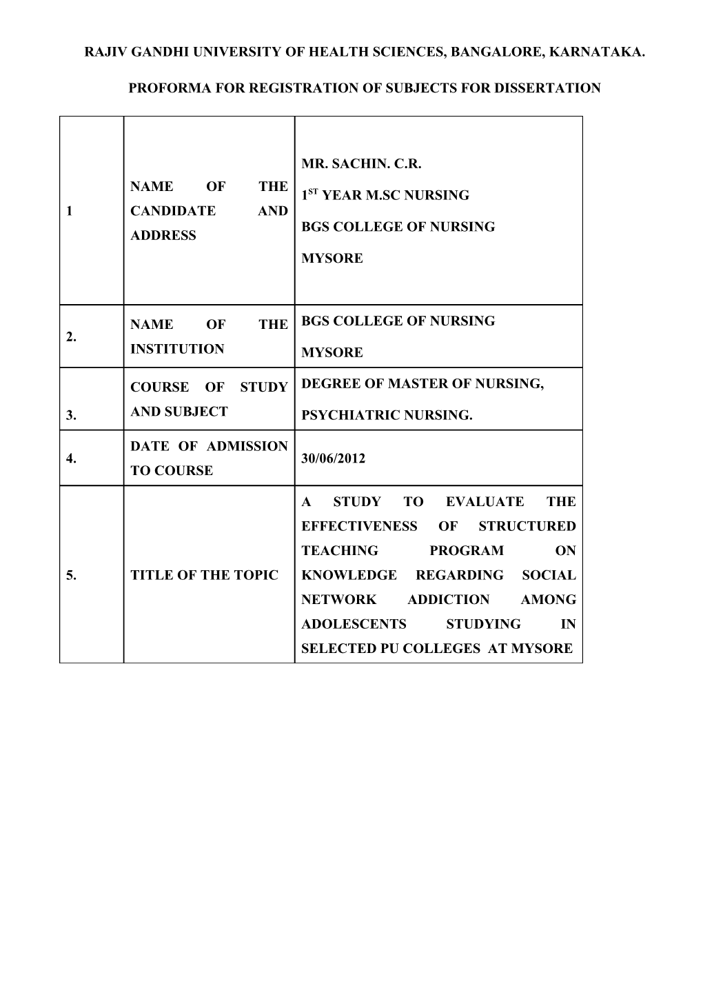 Rajiv Gandhi University of Health Sciences, Bangalore, Karnataka s6