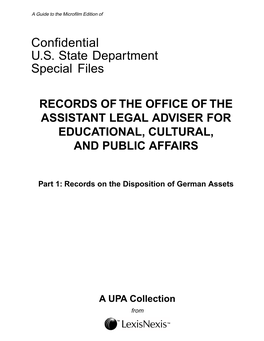 Confidential US State Department Special Files