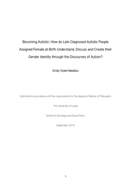 Becoming Autistic: How Do Late Diagnosed Autistic People