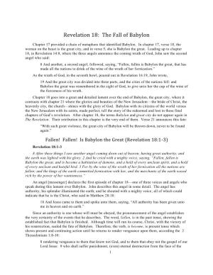 Revelation 18: the Fall of Babylon