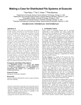 Making a Case for Distributed File Systems at Exascale