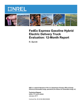 Fedex Express Gasoline Hybrid Electric Delivery Truck Evaluation: 12-Month Report