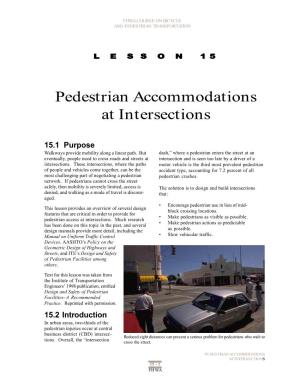 Pedestrian Accommodations at Intersections