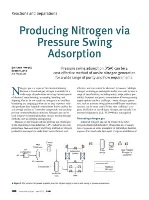 Producing Nitrogen Via Pressure Swing Adsorption