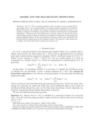 Degree and the Brauer-Manin Obstruction