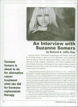 An Interview with Suzanne Somers by Richard A