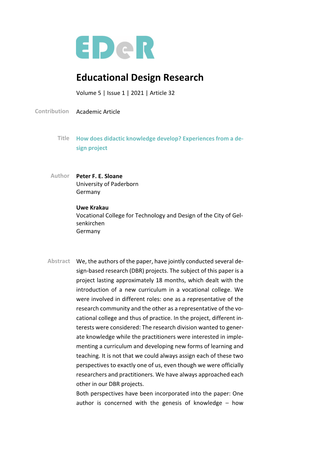 Educational Design Research