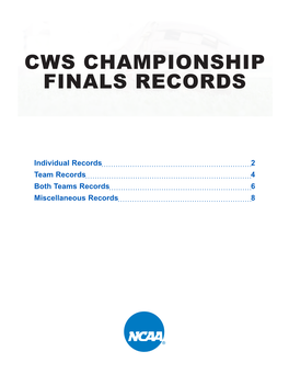 Cws Championship Finals Records