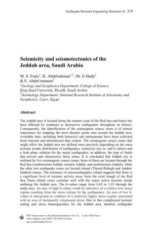 Seismicity and Seismotectonics of the Jeddah Area, Saudi Arabia