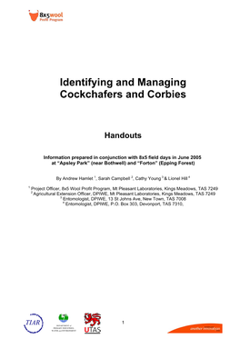 Identifying and Managing Cockchafers and Corbies