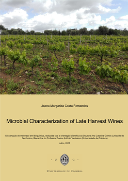 Microbial Characterization of Late Harvest Wines