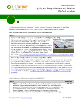 Biofuels and Aviation