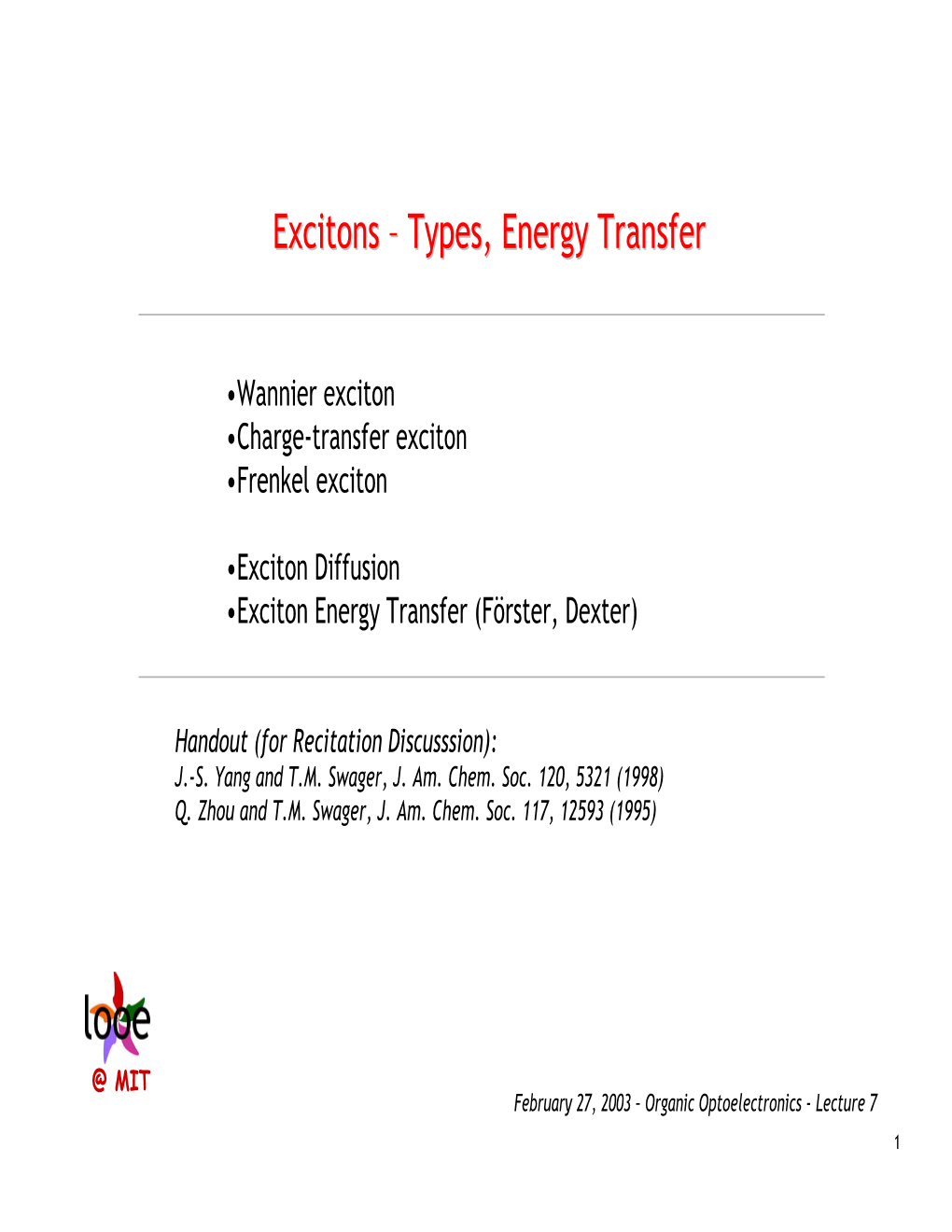 Excitons – Types, Energy Transfer