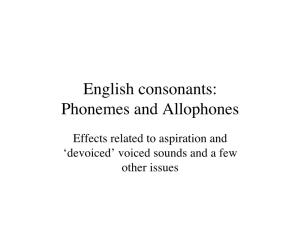 English Consonants: Phonemes and Allophones