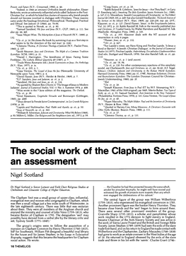The Social Work of the Clapham Sect: an Assessment