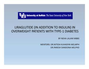 (In Addition to Insulin) in Overweight Patients with Type‐1 Diabetes