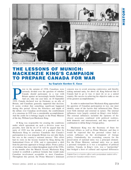 Mackenzie King's Campaign to Prepare Canada For