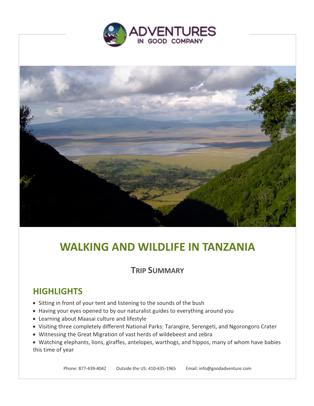 Walking and Wildlife in Tanzania