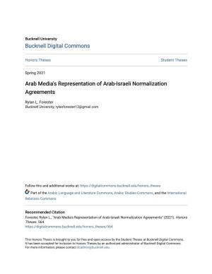 Arab Media's Representation of Arab-Israeli Normalization Agreements