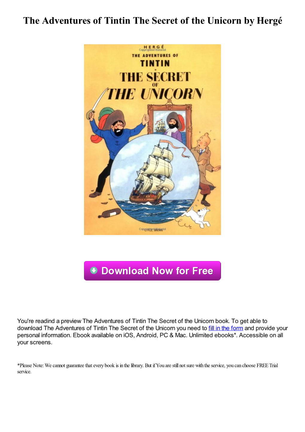The Adventures of Tintin the Secret of the Unicorn by Hergé
