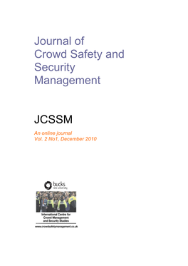 Journal of Crowd Safety and Security Management an Online Journal Vol