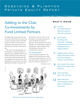 Adding to the Club: Co-Investments by Fund Limited Partners