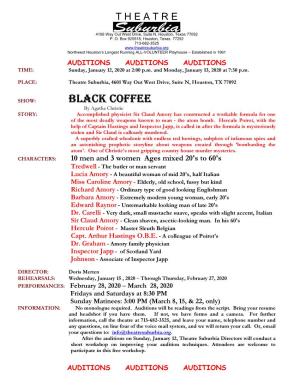 Black Coffee Audition Flyer