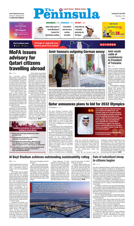 Mofa Issues Advisory for Qatari Citizens Travelling Abroad