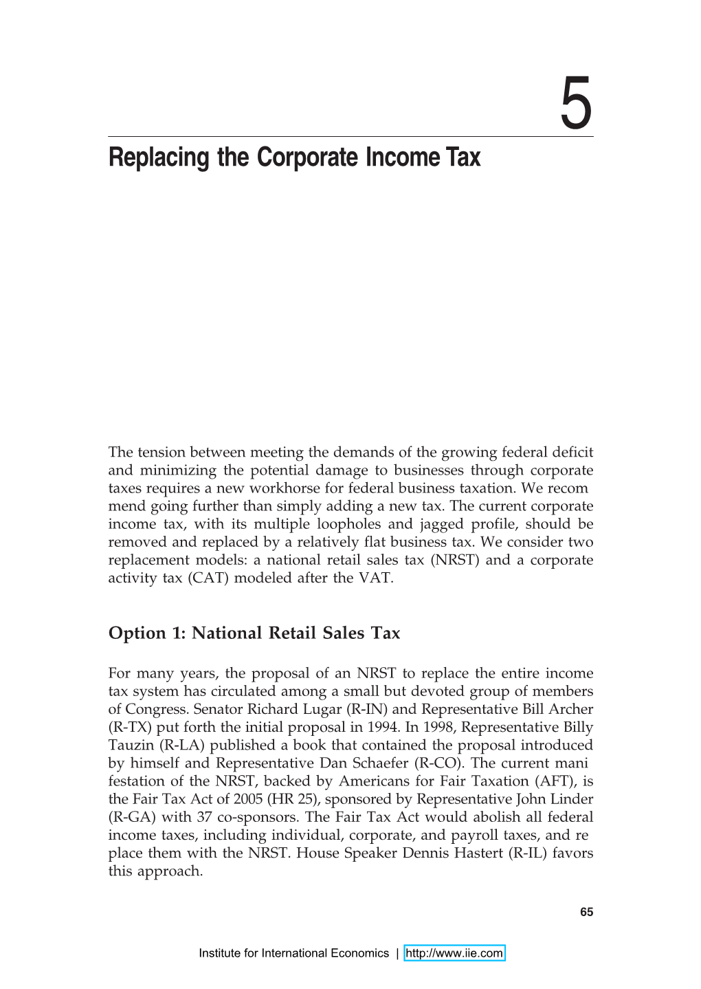 Replacing the Corporate Income Tax