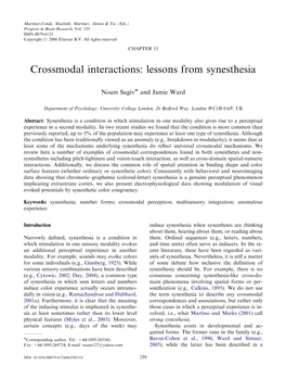 Crossmodal Interactions: Lessons from Synesthesia