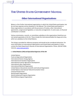 The United States Government Manual