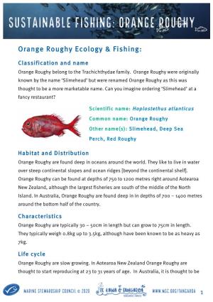 Sustainable Fishing: Orange Roughy