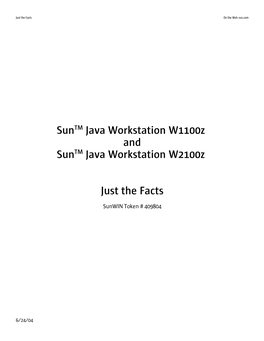 Sun– Java Workstation W1100Z & W2100Z