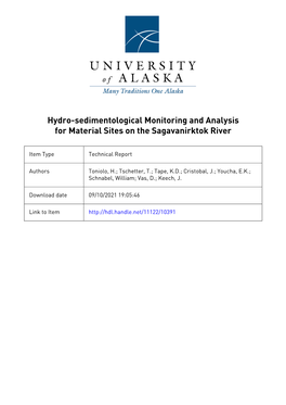 Hydro-Sedimentological Monitoring and Analysis for Material Sites on the Sagavanirktok River