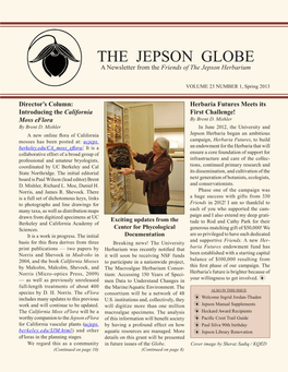 THE JEPSON GLOBE a Newsletter from the Friends of the Jepson Herbarium