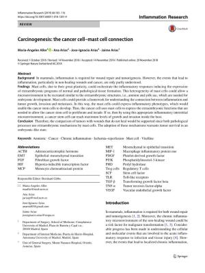 Carcinogenesis: the Cancer Cell–Mast Cell Connection