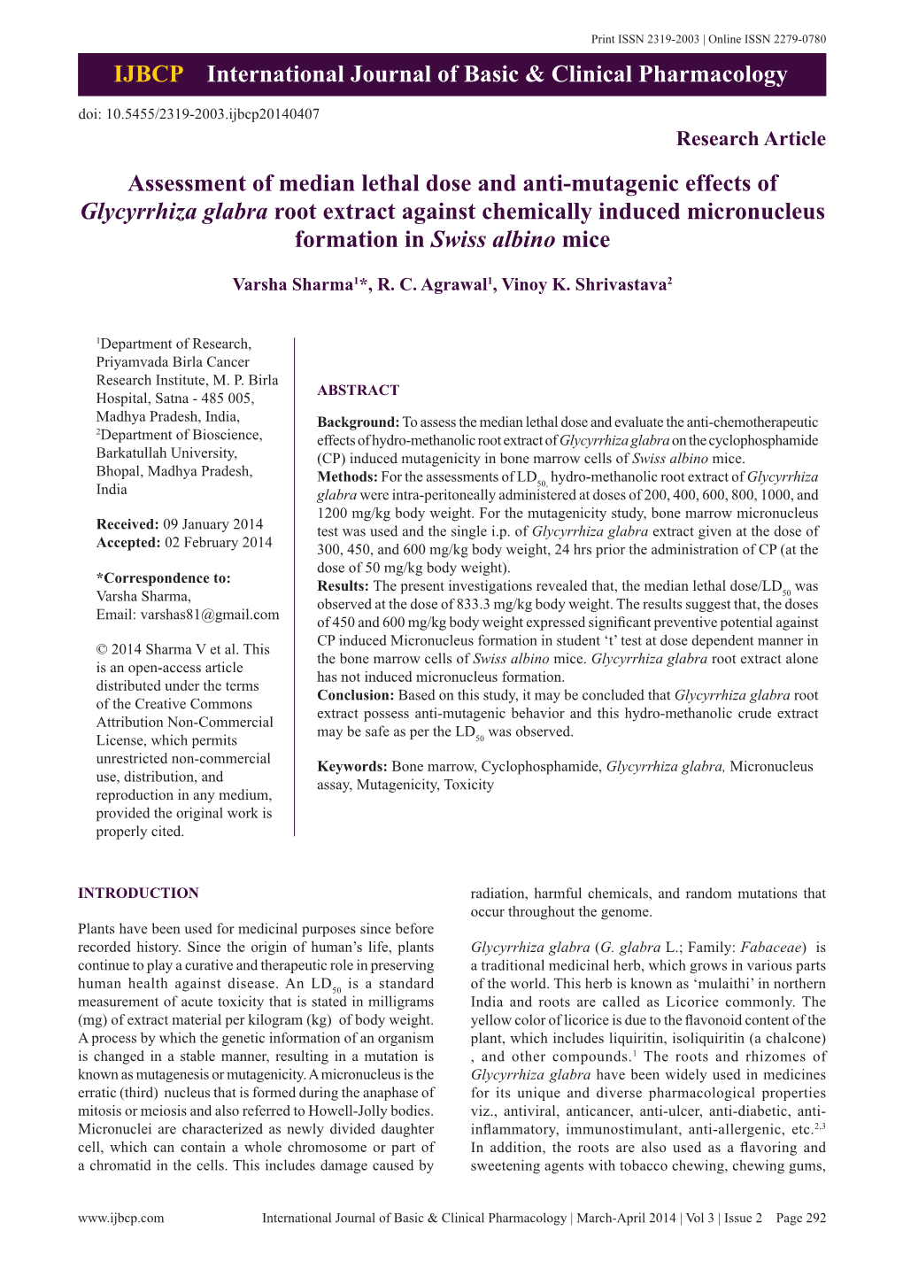 IJBCP International Journal of Basic & Clinical Pharmacology Assessment