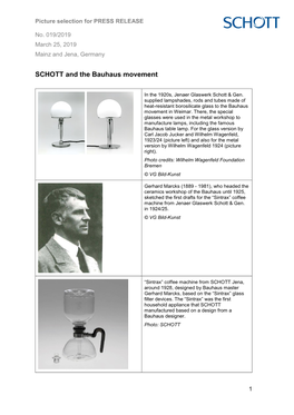 SCHOTT and the Bauhaus Movement