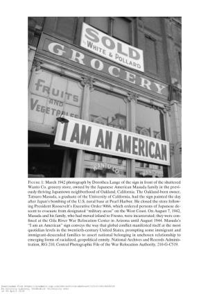 FIGURE 1: March 1942 Photograph by Dorothea Lange of the Sign in Front of the Shuttered Wanto Co. Grocery Store, Owned by the Ja