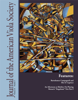 Journal of the American Viola Society Volume 32 No. 1, Spring 2016