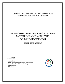 Economic and Transportation Modeling And