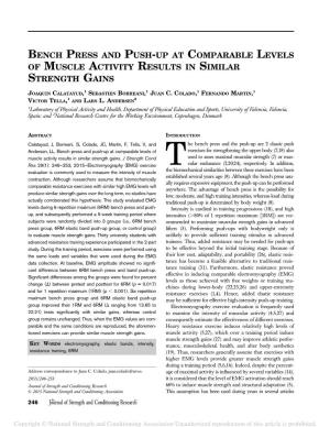 Bench Press and Push-Up at Comparable Levels of Muscle Activity Results in Similar Strength Gains