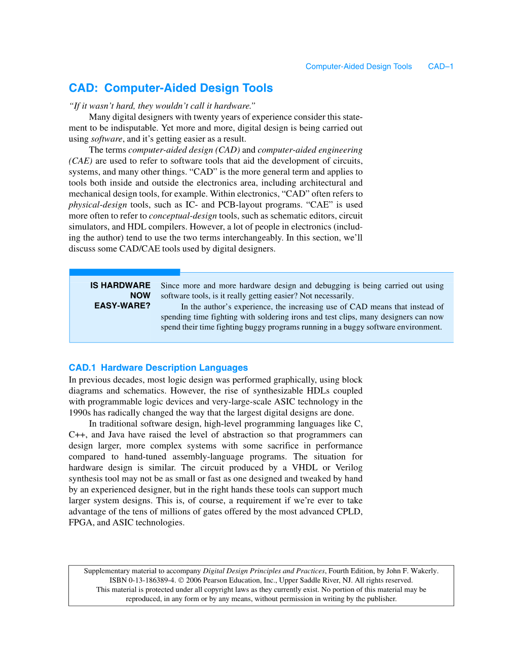 CAD: Computer-Aided Design Tools