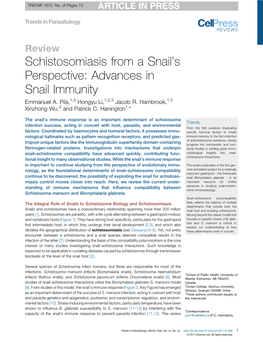 Schistosomiasis from a Snail's Perspective: Advances in Snail Immunity